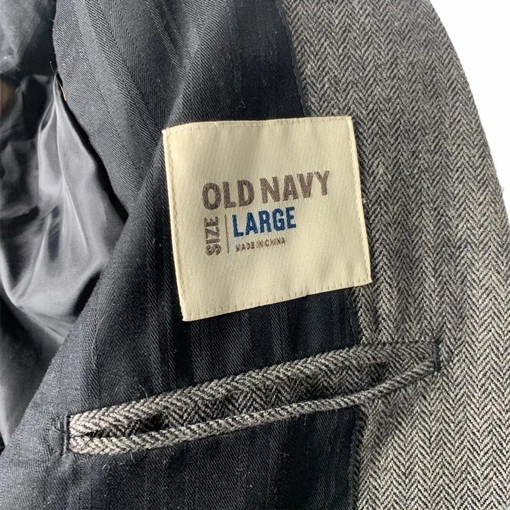 Old Navy Herringbone Gray Black Blazer Size Large